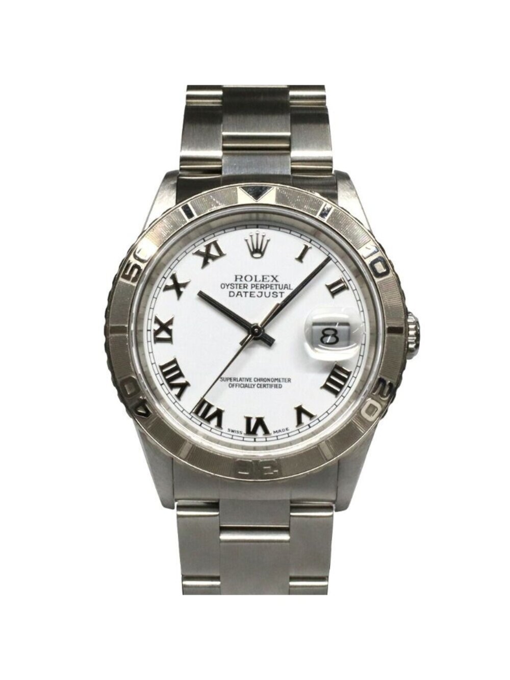 Rolex Datejust Thunderbird Number White Roman WG SS Automatic Watch